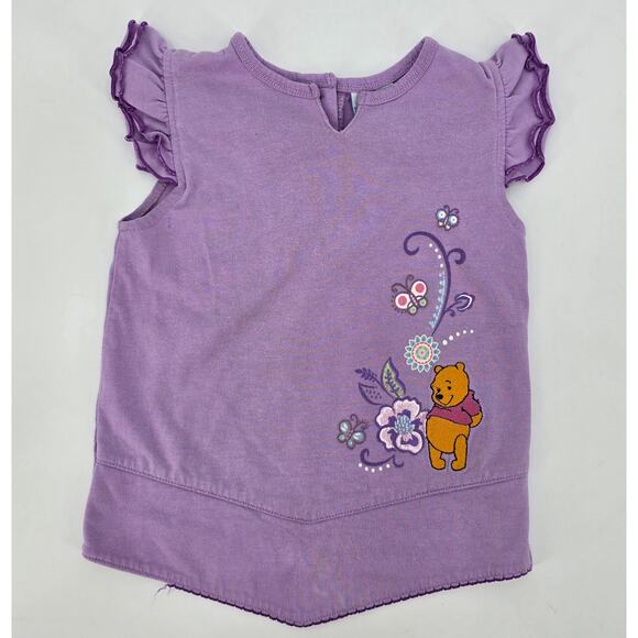 Vintage Y2K Disney Winnie the Pooh Embroidered Flutter Sleeve Top 4T - Picture 1 of 7